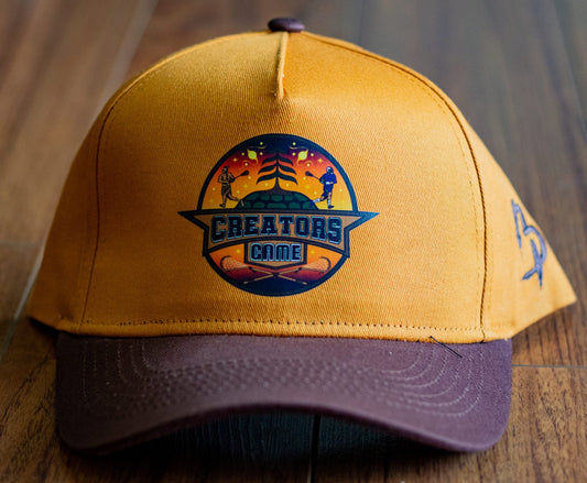 Creators Game Snap Back Hat - Orange & Brown